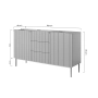 Komoda Nicole 150 cm z szufladami i półkami - szałwia / czarne nóżki - Limitowana oferta